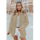 Women's Long Sleeve Solid Color Lapel Mid Shirt Jacket