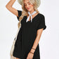 Batwing Sleeve Pocket Patched Romper