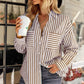 Women's Fashion Casual Striped Shirt Top