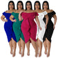 Solid-color Dress Halter-neck Midi Skirt