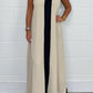 Casual Loose Contrast Color V-neck Sleeveless Long Dress