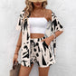 Printed Set Loose-fitting Shirt And Shorts Two-piece