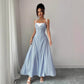 Womens Spliced Lace-trimmed Mock Two-piece Slip Dress