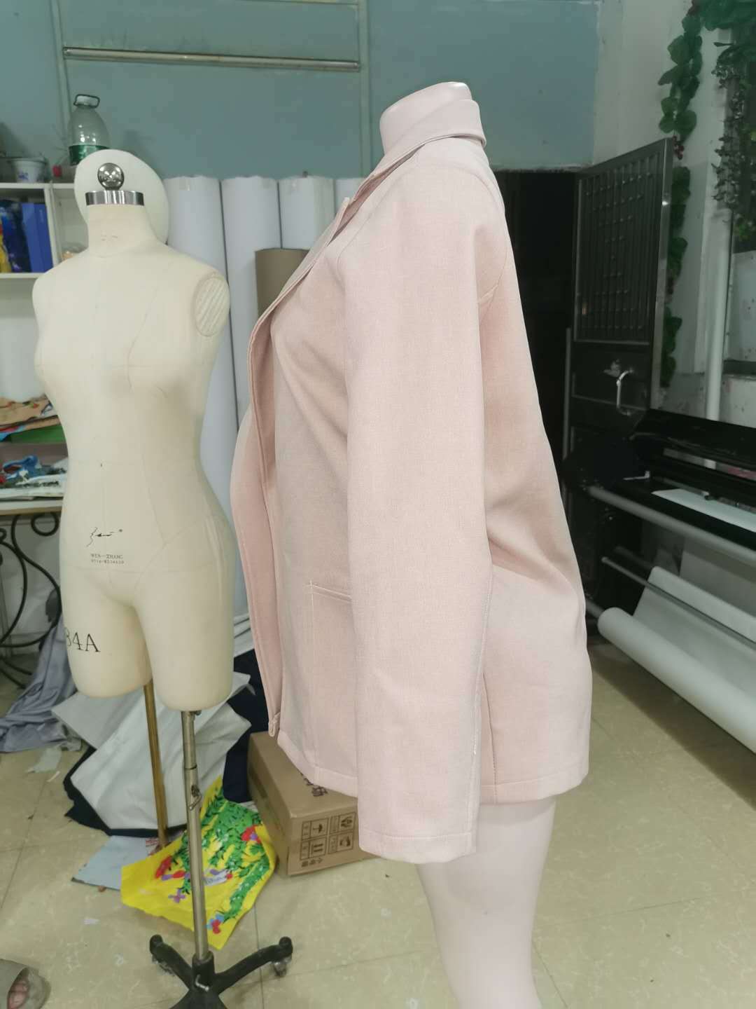 Women's Small Suit Two Buttons Mid-Length Casual Loose Small Coat