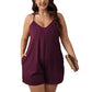 V-neck Plus Size Women's Suspender Jumpsuit