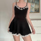 European And American Sweet And Spicy Lace Splicing Sling A- Line Skirt