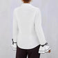 Solid Color Casual Ruffled Flared Sleeve Shirt Top