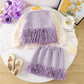 Fashionable And Versatile Loose Slimming Fringe Two-piece Set