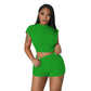 Women's Clothing Sleeveless Midriff-baring Shorts Popcorn Bubble Two-piece Set