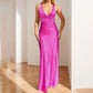 V-neck Pleated Slim Fit Slimming Graceful And Fashionable Dress