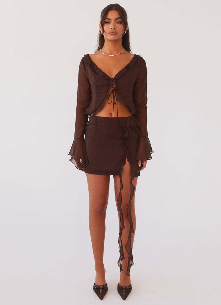 New Tassel Lace Long-sleeved Hip Skirt Suit