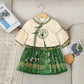 Robe pour fille, style national, ensemble deux pièces pour enfant, jupe à tête de cheval