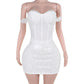 European And American Style Lace Fishbone Girdle Off-shoulder Dress
