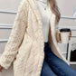 Cardigan à capuche boutonné, veste longue d'hiver, manteau à manches longues de couleur unie