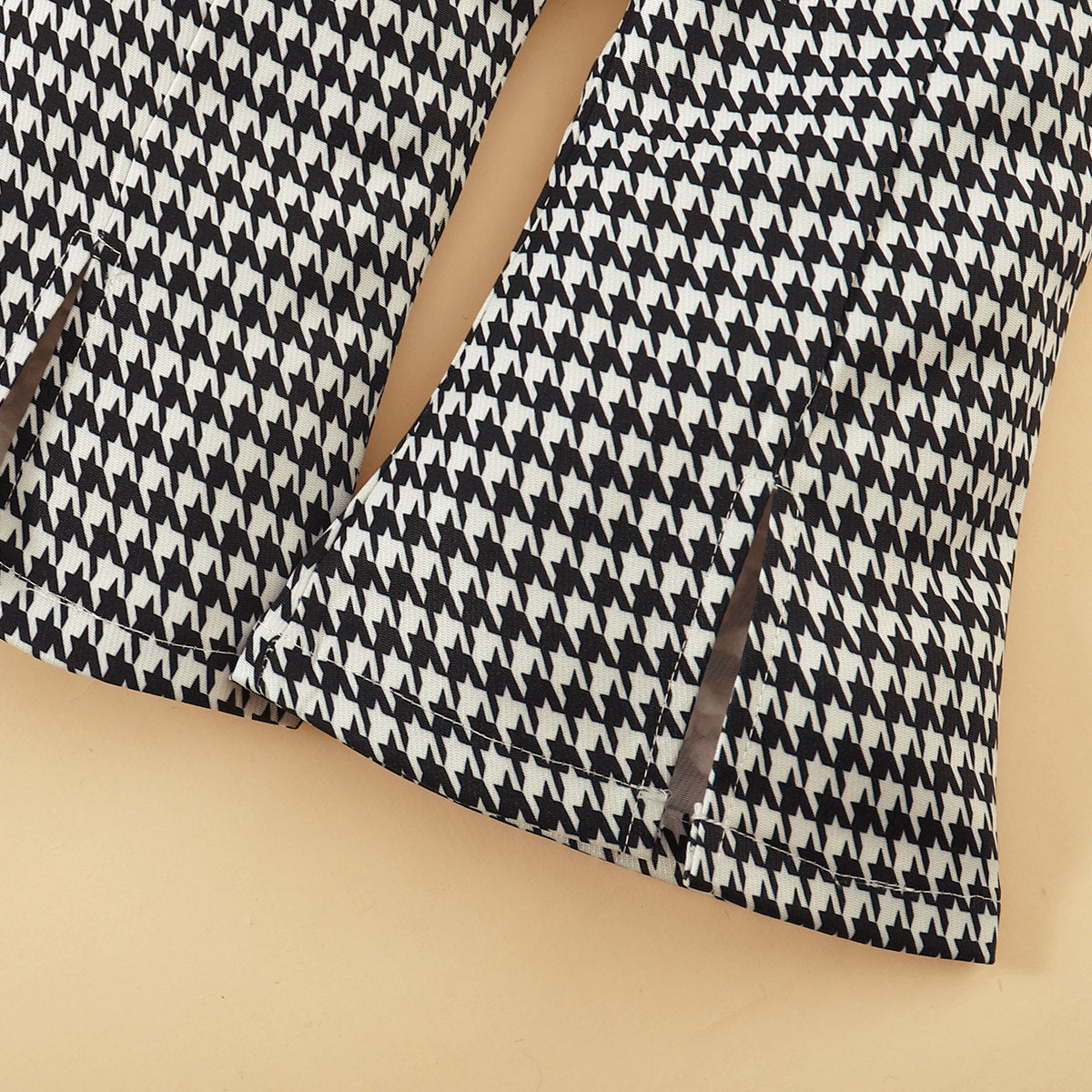 Plaid Heart-shaped Stand Collar Long-sleeved Trousers Hat