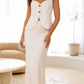 Fashion Button Sleeveless Overall Dress Set