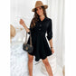 Spring NEW Long Sleeve Solid Color Dress