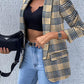 Women's Fashion Solid Color Printing One-piece Long Sleeve Suit Coat