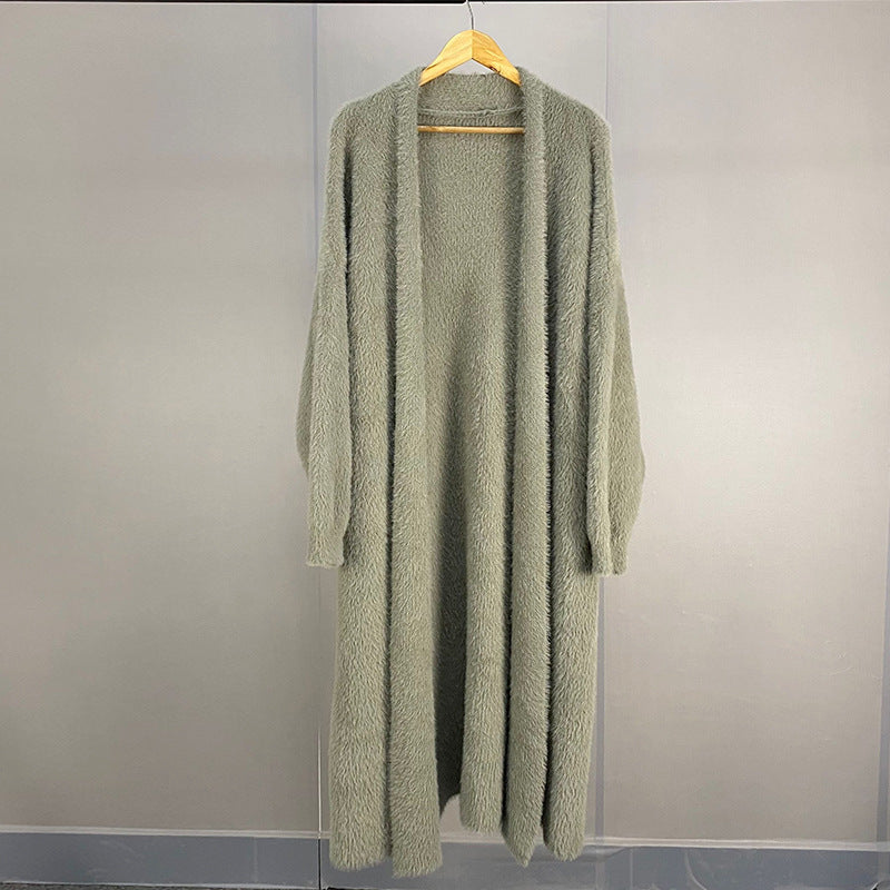 Women's Super Long Temperament Thick Knitted Cardigan Jacket