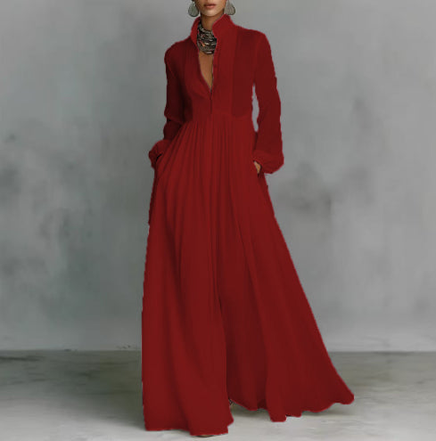 Figure-flattering Long-sleeved White Dress