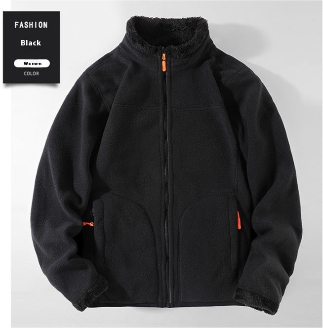 Manteau polaire d'extérieur pour hommes et femmes, pull polaire chaud d'automne et d'hiver doublé polaire
