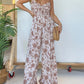 Floral Strap One-piece Wide-leg Pants