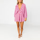 Shirt Slimming Casual Loose Deep V Wide Leg Short Jumpsuit