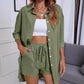 New Fashion Single-breasted Shirt Solid Color Casual Loose Outfit Women