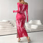 Womens Slant Shoulder Slit Slim Fit Dress
