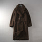 Women's Loose Lapel Over Knee Long Soft Waxy Teddy Coat Jacket