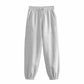 Vêtements d'automne pour femmes, couleur unie, pull court basique, pantalon de jogging à lacets et bande à la cheville