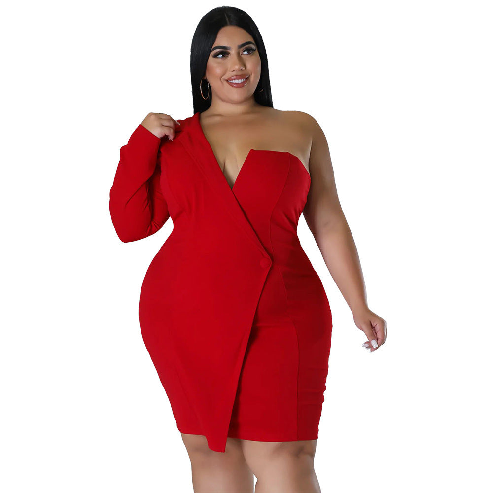 Robe sexy à manches longues et épaules dénudées