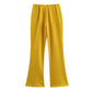 European And American Style Women's Fashion Side Slit Off Shoulder Top Bell-bottom Pants