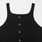 Sleeveless Ribbed Vest With Button Detailing And Ruffled Hem