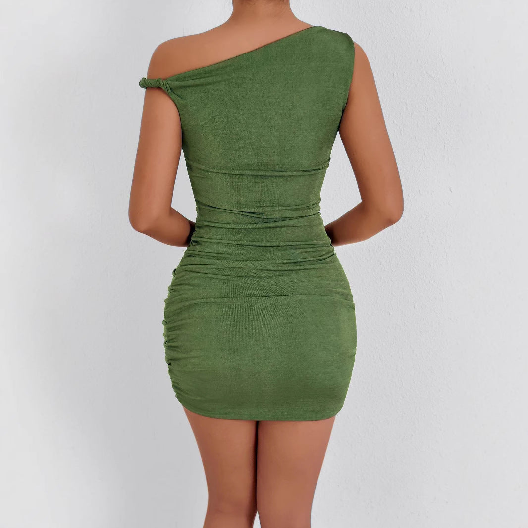 New Summer One-shoulder Off-the-shoulder Dress
