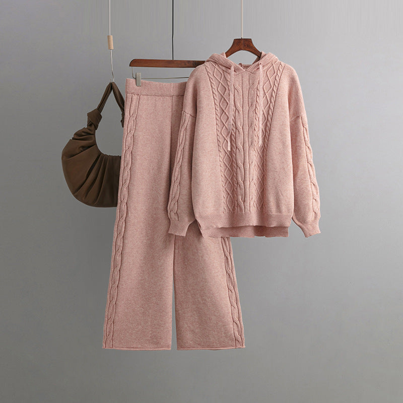 Draping Wide-leg Trousers Twist Two-piece Suit Fashion
