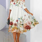 Knitted Loose Digital Positioning Printed V-neck Dress