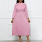 OL Solid Color African Plus Size Dress