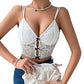 Niche Design See-through Underwear Deep V Lace Camisole