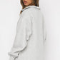 Casual Top Half Zipper Pullover Long Sleeved Sweatshirt