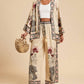 Fashion Vacation Style Printed Cardigan Long Sleeve Wide Leg Pants Two-piece Set