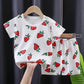 Ensemble t-shirt d'été à manches courtes pour enfant en pur coton
