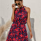 Popular Independent Station Popular Halter Floral Tie-neck Strapless Dress