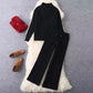 Ensemble deux pièces pull tricoté et pantalon large