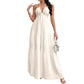Backless Halterneck V-Neck Pleated A- Line Dress Women's Clothing One-Piece Dress Ankle-length Skirt For Beach Vacation Outfits