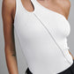 Women's single shoulder threaded knit tight jumpsuit