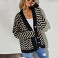 Fashion Stitching Button Cardigan Knitted Coat