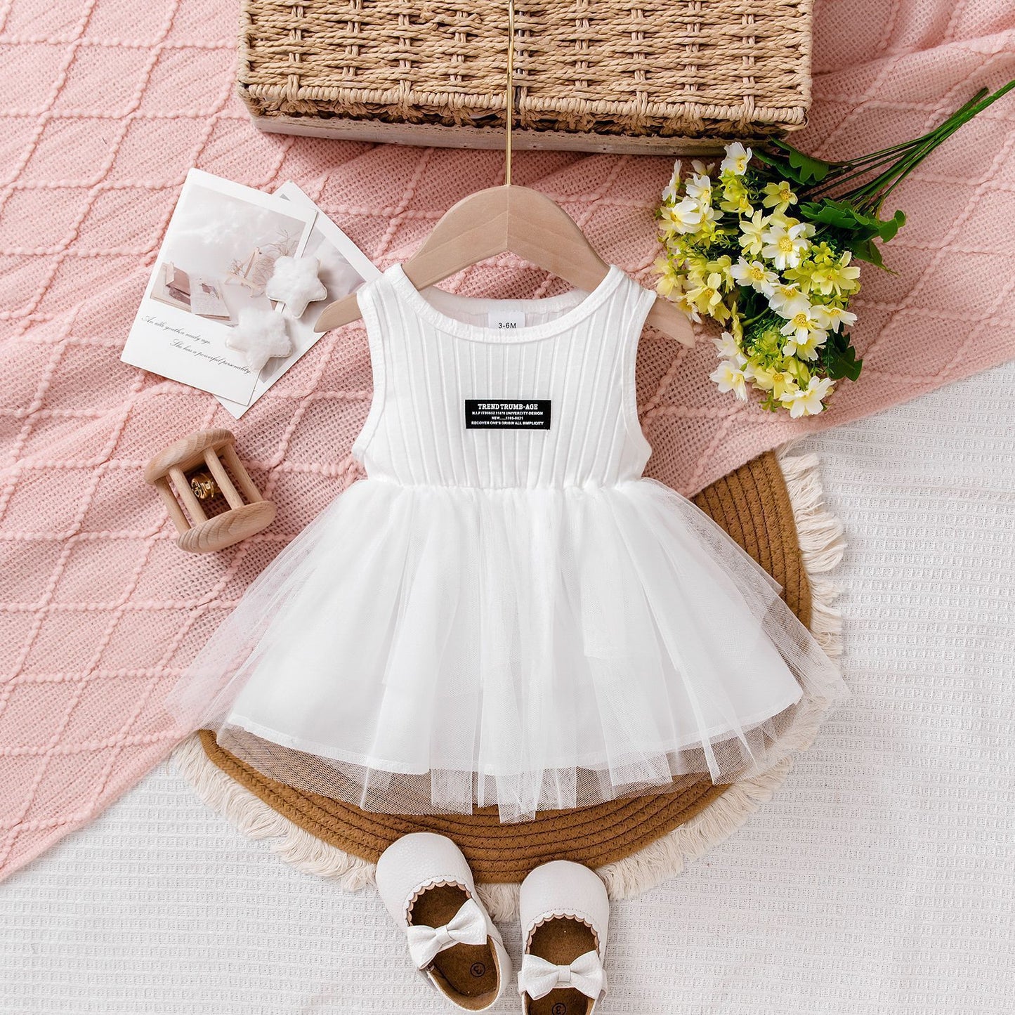 Summer Solid Color Sleeveless Mesh Dress