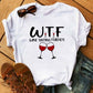 T-shirt Kawaii Verre à Vin Rose Gold