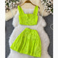 Girls Hollow Embroidery Suit